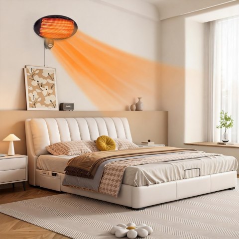 Parasol ogrzewacz elektryczny promiennik tarasowy stojący wiszący 2000W Bauerkraft