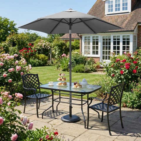 Składany parasol ogrodowy balkonowy regulowany 200 cm grafitowy 50UV Bauerkraft