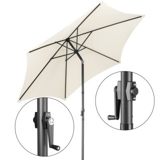 Składany parasol ogrodowy balkonowy regulowany 300 cm beżowy 50UV Bauerkraft