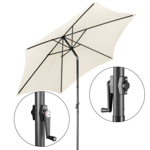 Składany parasol ogrodowy balkonowy regulowany 300 cm beżowy 50UV Bauerkraft