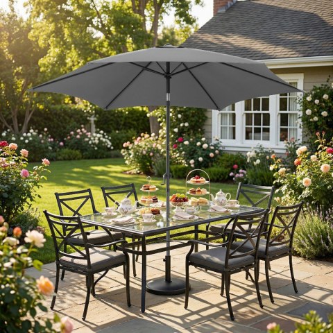 Składany parasol ogrodowy balkonowy regulowany 300 cm grafitowy 50UV Bauerkraft