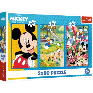 Puzzle - 3x80 - Ekipa Myszki Miki - Trefl 34887