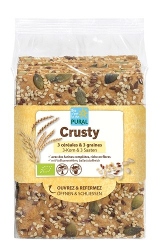 PIECZYWO CHRUPKIE BŁONNIKOWE WIELOZBOŻOWE Z NASIONAMI BIO 200 g - PURAL