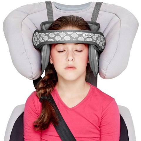 ND19_NU-GREY Opaska podtrzymująca głowę w foteliku samochodowym - szara