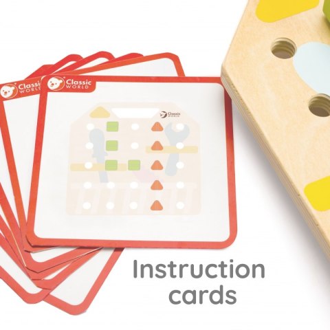 CLASSIC WORLD Drewniana Tablica Z Śrubkami do Wkręcania