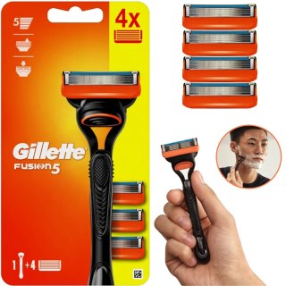Gillette Fusion5 Maszynka Do Golenia Dla Mężczyzn Plus 4 Ostrza Wymienne