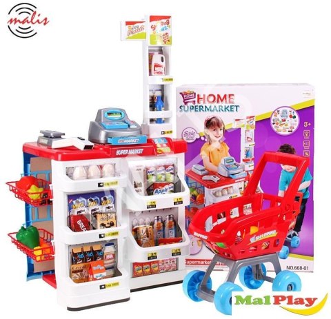 ND21_103229 Sklep z kasą i wózkiem na zakupy Supermarket