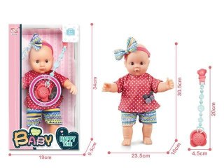 ND21_109392 Lalka w opasce z kokardą i smoczkiem