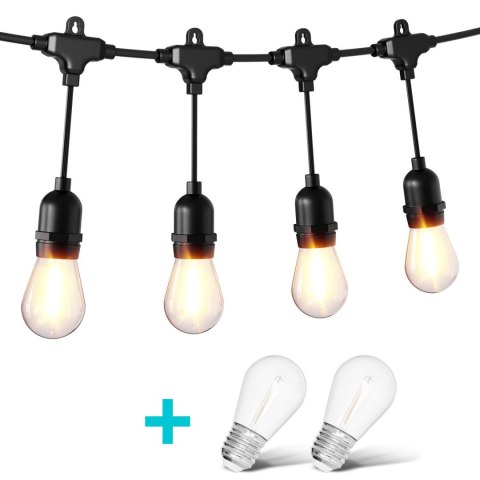 Girlanda ogrodowa świetlna łańcuch 20 x LED 20m lampki ogrodowe 9W