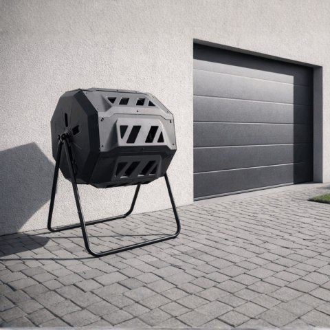 Kompostownik Bębnowy BITUXX 160L Dwukomorowy Obracany na Stelażu Odporny