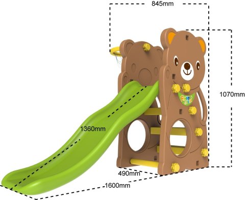 ND28_14496_ZOG_CHD-161 Zjeżdżalnia Huśtawka Koszykówka 3w1 Misiu