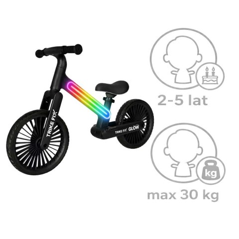 Rowerek biegowy Trike Fix Glow LED czarny