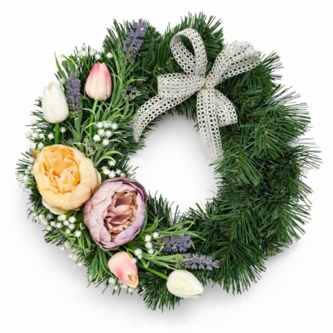 Wianek okrągły stroik wiązanka na cmentarz dekoracja pod znicz