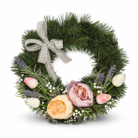 Wianek okrągły stroik wiązanka na cmentarz dekoracja pod znicz