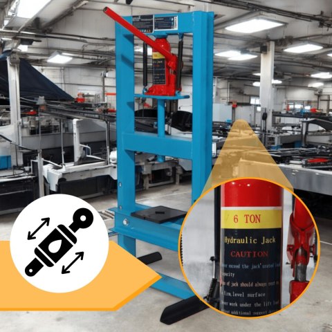 Prasa hydrauliczna 6t z wymiennymi szczękami do garażu i warsztatu