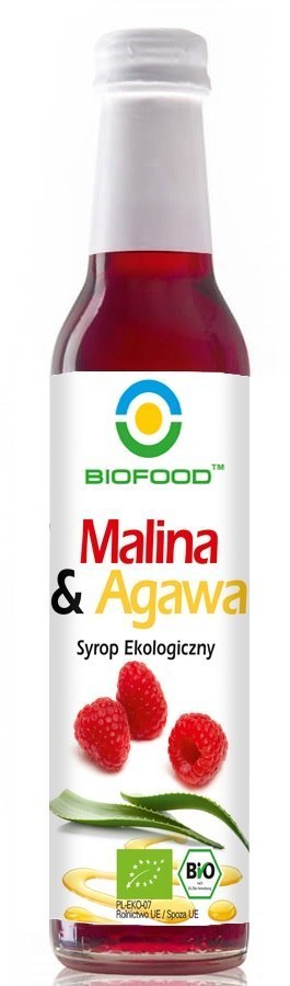 SYROP MALINA Z AGAWĄ BIO 250 ml - BIOFOOD