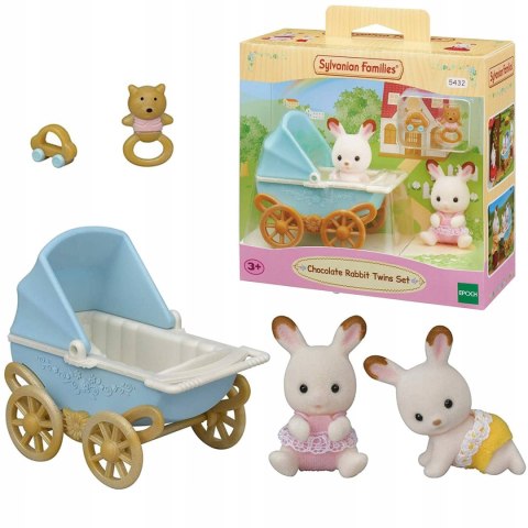 SYLVANIAN zestaw bliźniaków królikow+wózek 05432
