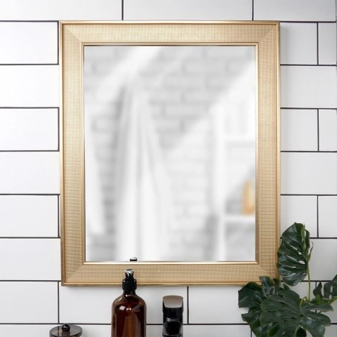Lustro Ścienne Prostokątne Rama z Tworzywa Złota 49,5 x 59,5 cm VILDE