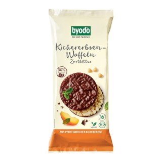 WAFLE Z CIECIERZYCY OBLANE CZEKOLADĄ GORZKĄ BEZGLUTENOWE BIO 65 g - BYODO