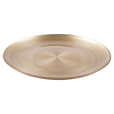 Talerz Obiadowy Płytki Szklany Złoty Dekoracyjny Ozdobny VILDE 32,5 cm