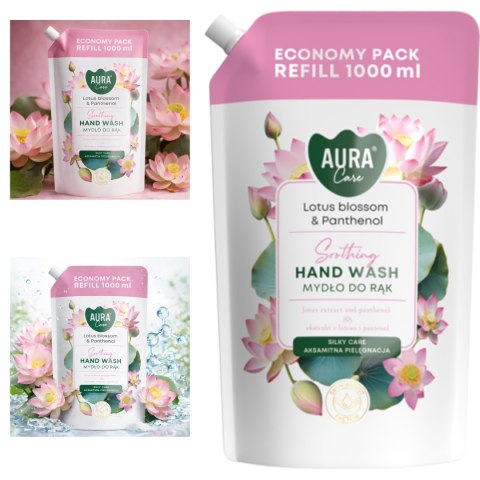 AURA Care Mydło Do Rąk Uzupełniające Kwiat Lotosu i Pantenol 1000 ml AHW-002-007