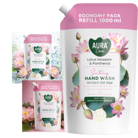 AURA Care Mydło Do Rąk Uzupełniające Kwiat Lotosu i Pantenol 1000 ml AHW-002-007
