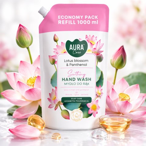 AURA Care Mydło Do Rąk Uzupełniające Kwiat Lotosu i Pantenol 1000 ml AHW-002-007