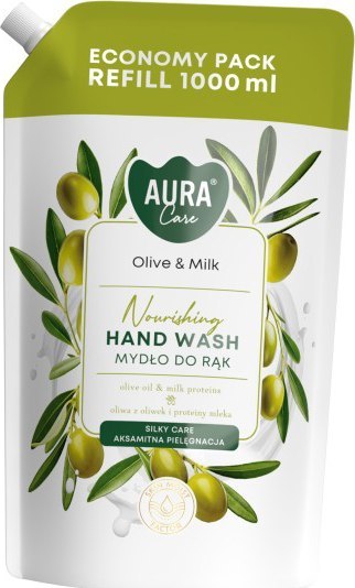 AURA Care Mydło Do Rąk Uzupełniające Oliwka i Mleko 1000 ml AHW-002-005