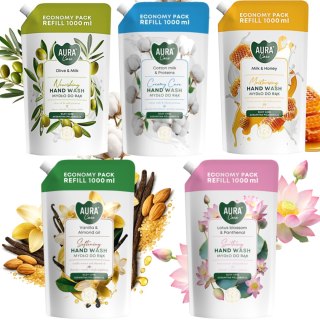 Zestaw 5x1000 ml AURA Care Mydło Do Rąk Uzupełniające MIX