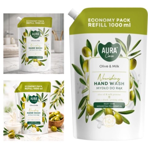 Zestaw 5x1000 ml AURA Care Mydło Do Rąk Uzupełniające MIX