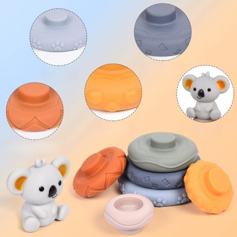 WOOPIE BABY Zestaw Edukacyjna Piramidka Koala 2w1 Gryzak