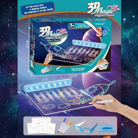 WOOPIE Magnetyczna Tablica 3D Podświetlenie LED do Rysowania