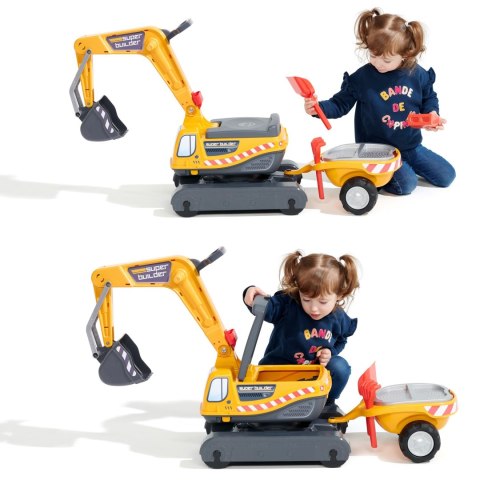FALK Koparka Super Builder z Przyczepą i Akcesoriami 3-7 Lat