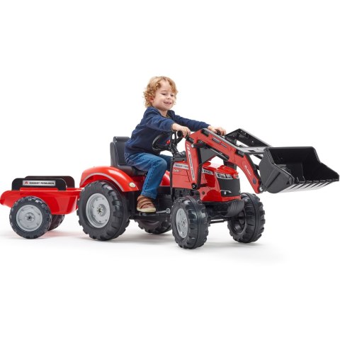 FALK Traktor na Pedały Massey Ferguson 8740S z Łyżką i Przyczepą 3-7 lat