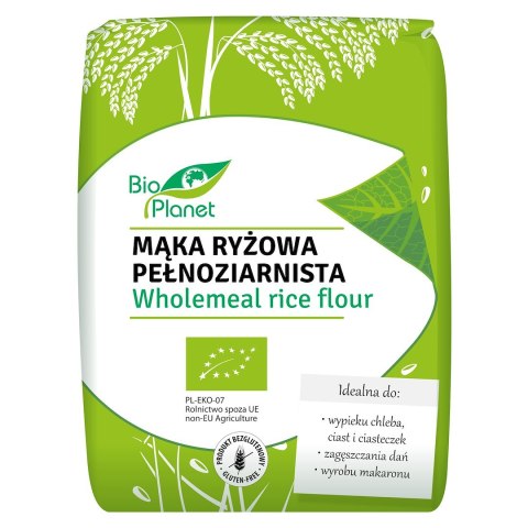 MĄKA RYŻOWA PEŁNOZIARNISTA BEZGLUTENOWA BIO 1 kg - BIO PLANET