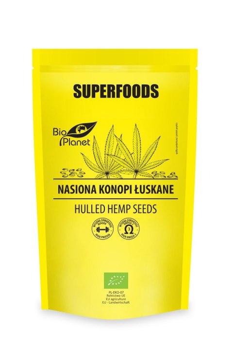 NASIONA KONOPI ŁUSKANE BIO 200 g - BIO PLANET SUPERFOODS