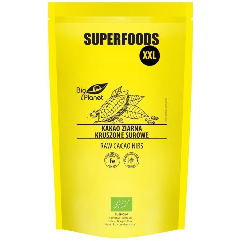 KAKAO ZIARNA KRUSZONE SUROWE BIO 600 g - BIO PLANET SUPERFOODS