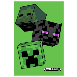 Koc polarowy 100x150 Minecraft zielony
