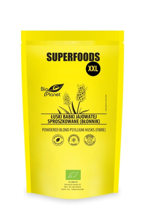 ŁUSKI BABKI JAJOWATEJ SPROSZKOWANE (BŁONNIK) BIO 600 g - BIO PLANET SUPERFOODS