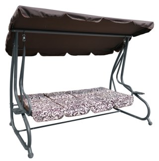 ND28_12374_8078 B Ogromna Huśtawka Ogrodowa Siedzisko Plecionka 2x1 Brązowa