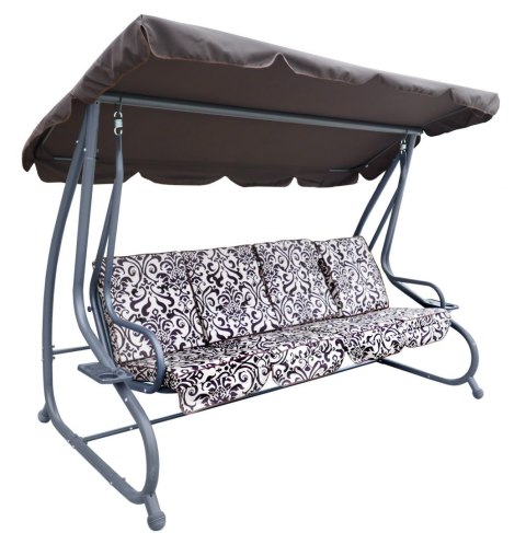 ND28_12374_8078 B Ogromna Huśtawka Ogrodowa Siedzisko Plecionka 2x1 Brązowa