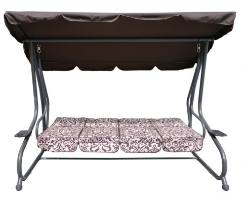 ND28_12374_8078 B Ogromna Huśtawka Ogrodowa Siedzisko Plecionka 2x1 Brązowa