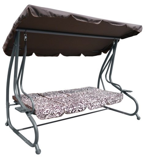 ND28_12374_8078 B Ogromna Huśtawka Ogrodowa Siedzisko Plecionka 2x1 Brązowa