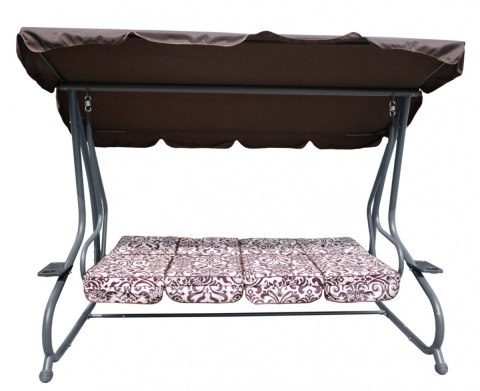 ND28_12374_8078 B Ogromna Huśtawka Ogrodowa Siedzisko Plecionka 2x1 Brązowa