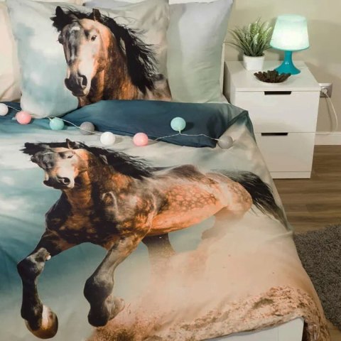 Pościel bawełna 140x200+1p70x90 Koń 005