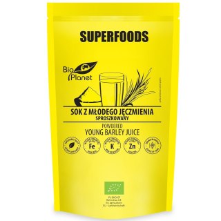 SOK Z MŁODEGO JĘCZMIENIA SPROSZKOWANY BIO 150 g - BIO PLANET SUPERFOODS