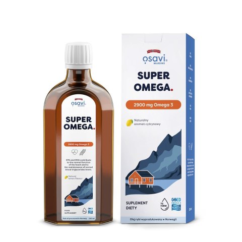 SUPER OMEGA-3 (2900 mg) O SMAKU CYTRYNOWYM 250 ml - OSAVI