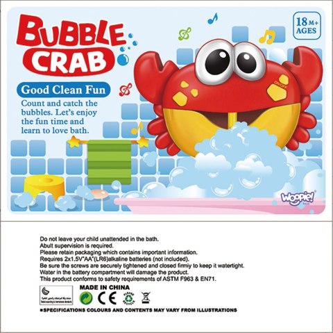 WOOPIE BABY Zabawka do Kąpieli Krab do Robienia Piany z Melodią - 10 szt.
