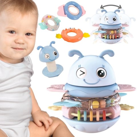 WOOPIE Baby Wańka Wstańka Zabawka Sensoryczna 2w1 Grzechotka Gryzak