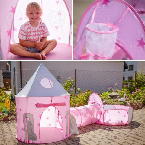 WOOPIE Namiot 3w1 Pałac Księżniczki XXL Domek Tunel Suchy Basen